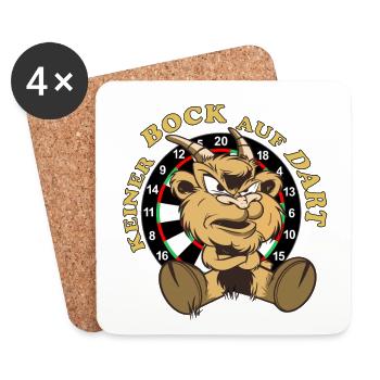 Dart motif billy goat with dartboard, no goat - Coasters (set of 4) - white - Front