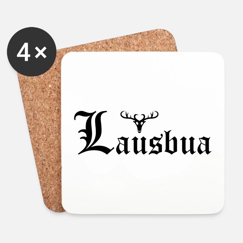 Lausbua mit Hirsch - Untersetzer (4er-Set) - Weiß