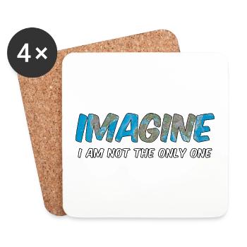 Imagine Love, Peace, Toleranz, Respekt, Inklusion - Untersetzer (4er-Set) - Weiß - Vorne