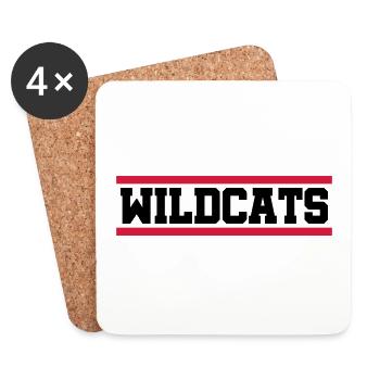 ★ Design colors changeable ★ Wildcats (lines) - Coasters (set of 4) - white - Front