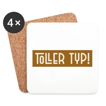 Toller Typ Schrift Spruch - Untersetzer (4er-Set) - Weiß - Vorne