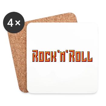 Rock ’n’ Roll Lettering (3D / 3C) - Coasters (set of 4) - white - Front