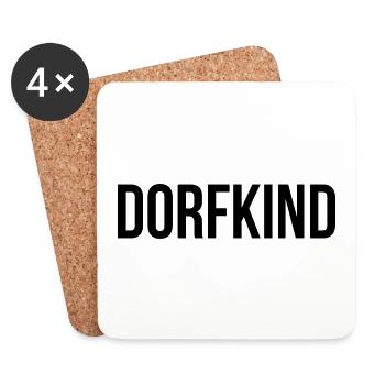 Dorfkind Spruch Schrift - Untersetzer (4er-Set) - Weiß - Vorne