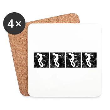 Skateboarder Skateboard Skater Skate Skateing - Dessous de verre (lot de 4) - blanc - Devant