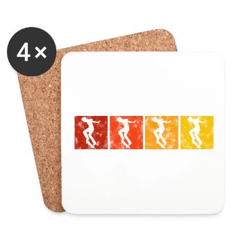 Skateboarder Skateboard Skater Skate Skateing - Dessous de verre (lot de 4) - blanc - Devant