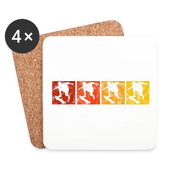 Skateboard Skateboarder Skater Skate Skateing - Dessous de verre (lot de 4) - blanc - Devant