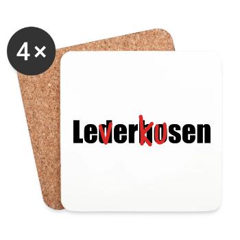 Leverkusen - Zieht den Bayern die Lederhosen aus - Untersetzer (4er-Set) - Weiß - Vorne