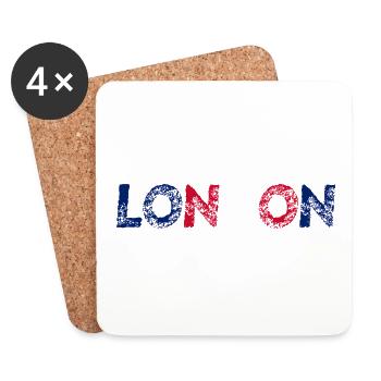 LONDON Geschenkidee UK England United Kingdom - Untersetzer (4er-Set) - Weiß - Vorne