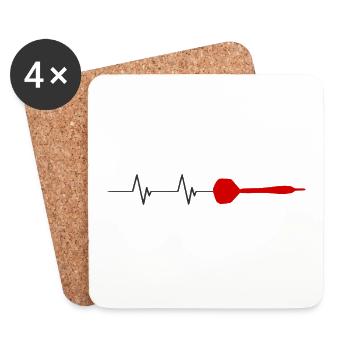 Dart Heartbeat ECG Heartline 180 Gift Idea - Coasters (set of 4) - white - Front