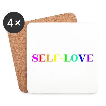 Self-Love Regenbogen Geschenkidee LGBTQ+ LGBT - Untersetzer (4er-Set) - Weiß - Vorne
