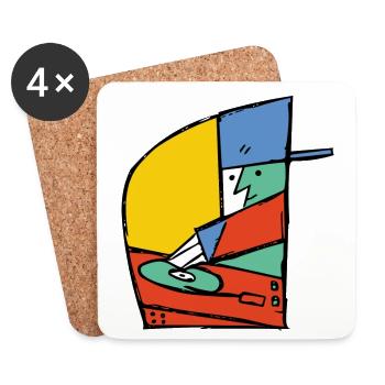 Deejay - Dessous de verre (lot de 4) - blanc - Devant