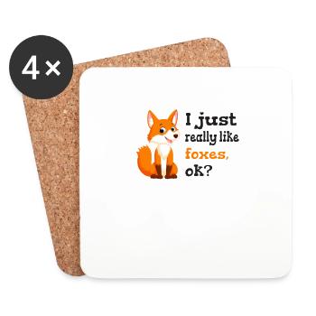 i just really like foxes ok? - Coasters (set of 4) - white - Front