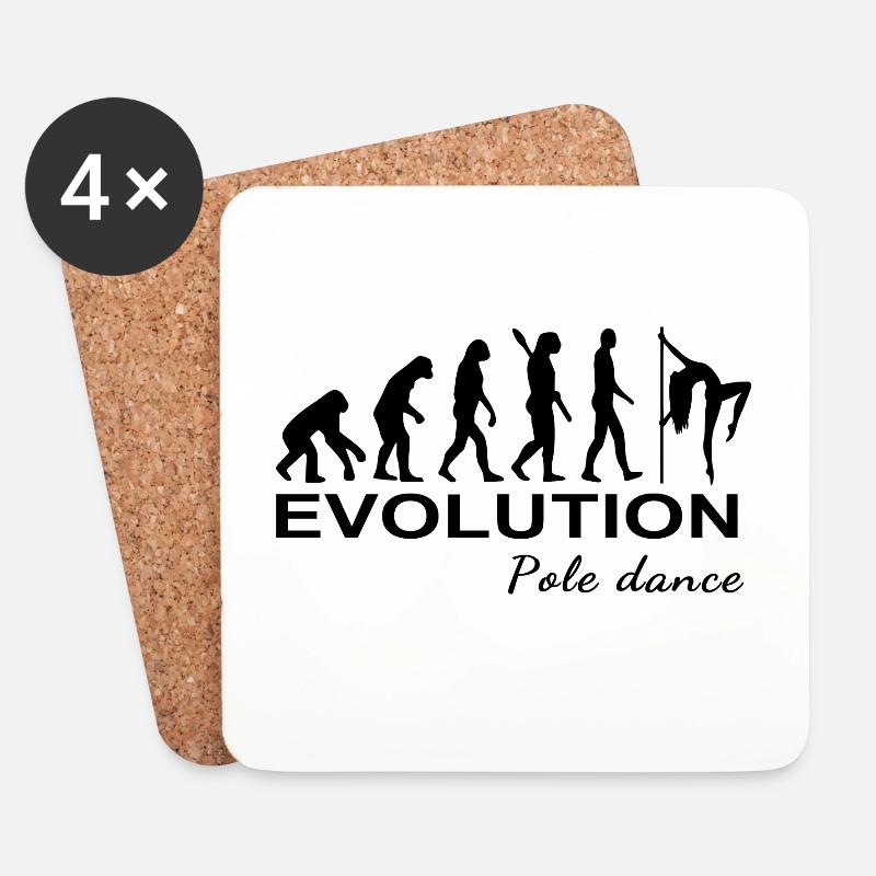 Pole dance Evolution - Coasters (set of 4) - white
