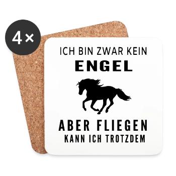 Reiterin - Untersetzer (4er-Set) - Weiß - Vorne