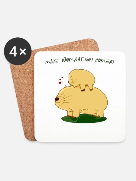 Wombat - Untersetzer (4er-Set) - Weiß