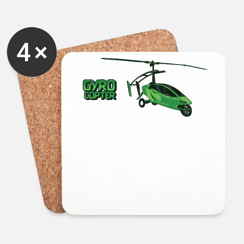 Gyrocopter Gyrokopter Tragschrauber Geschenk 1150 - Untersetzer (4er-Set) - Weiß