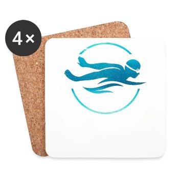 Swimmer Swimming - Coasters (set of 4) - white - Front
