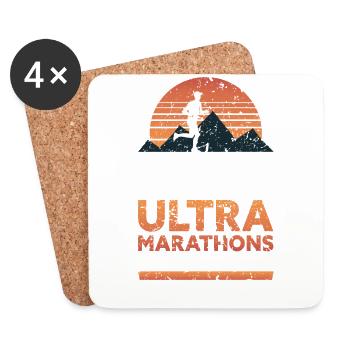 Marathon & Trail running, I run Ultra Marathons - Untersetzer (4er-Set) - Weiß - Vorne