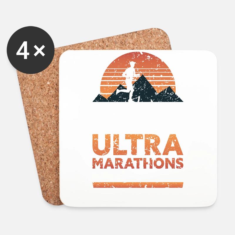 Marathon & Trail running, I run Ultra Marathons - Untersetzer (4er-Set) - Weiß