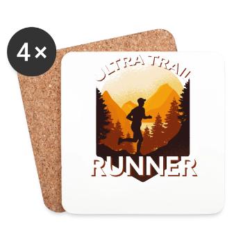 Trail Running & Berglauf, Ultra Trail Runner - Untersetzer (4er-Set) - Weiß - Vorne