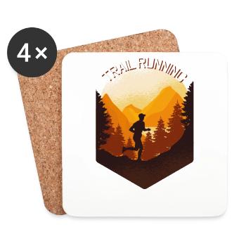 Trail Running &Course de montagne, Ultra Trail Runner - Dessous de verre (lot de 4) - blanc - Devant