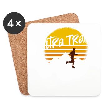 Trail running & mountain running, ultra traileur - Dessous de verre (lot de 4) - blanc - Devant