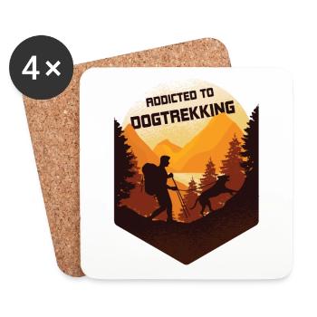 Addicted to Dogtrekking, Wandern mit Hund - Untersetzer (4er-Set) - Weiß - Vorne