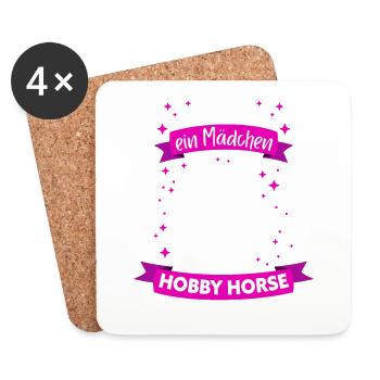 Ne sous-estimez jamais une fille avec Hobby Horse - Dessous de verre (lot de 4) - blanc - Devant