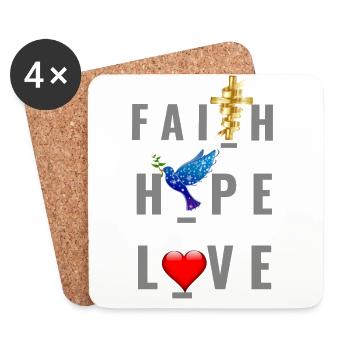 Jesus Jesus Jesus Christian Christian Christian - Coasters (set of 4) - white - Front