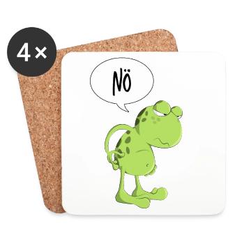 Nö Frosch Kröte Lustiger Spruch Keine Lust Tier - Untersetzer (4er-Set) - Weiß - Vorne