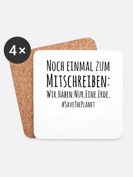 Save The Planet Nachhaltigkeit Naturschutz Umwelt - Untersetzer (4er-Set) - Weiß