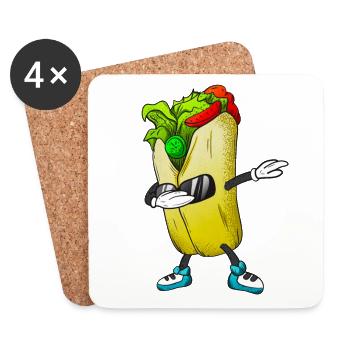 Dabbing Burrito Funny Mexican Food - Coasters (set of 4) - white - Front