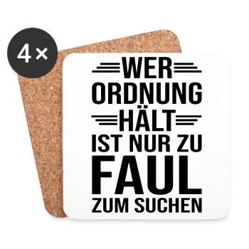 Lustige Sprüche Sarkasmus Witzige Sprüche - Untersetzer (4er-Set) - Weiß - Vorne