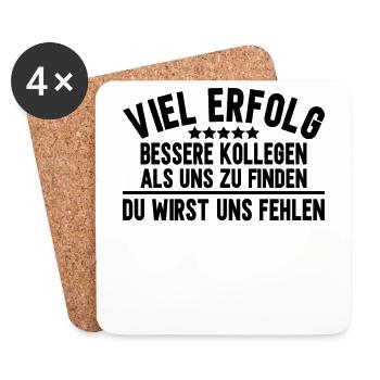 Abschiedsgeschenk Kollegen Jobwechsel - Untersetzer (4er-Set) - Weiß - Vorne