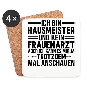 Hausmeister Hauswart Facility Manager - Untersetzer (4er-Set) - Weiß - Vorne