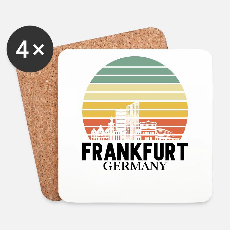 Frankfurt Hessen Frankfurter - Untersetzer (4er-Set) - Weiß