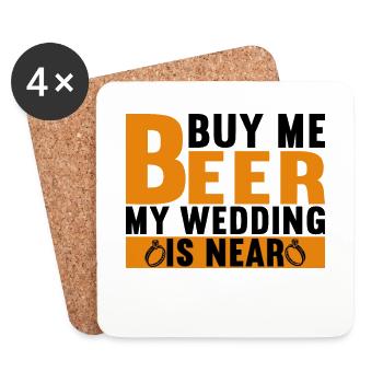 Bachelor Party Groom JGA Gift - Coasters (set of 4) - white - Front