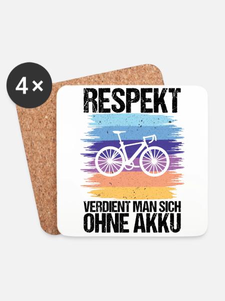 Fahrrad Mountainbike Radfahrer Radsport - Untersetzer (4er-Set) - Weiß