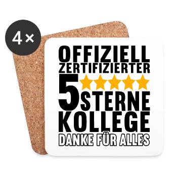Abschiedsgeschenk Kollegen Jobwechsel - Untersetzer (4er-Set) - Weiß - Vorne