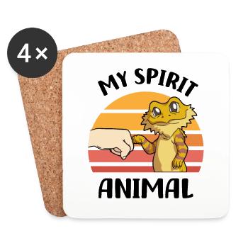 Bearded dragon lovers | Bearded Dragon Pet Gift - Coasters (set of 4) - white - Front