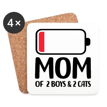 Cat - Coasters (set of 4) - white - Front