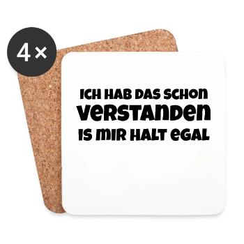 Ich hab das schon verstanden is mir halt egal - Untersetzer (4er-Set) - Weiß - Vorne