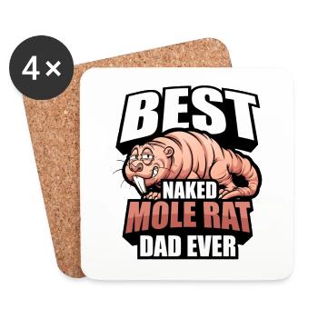 Naked mole rat dad - Coasters (set of 4) - white - Front