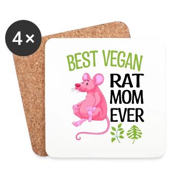 Ratten Veganer - Untersetzer (4er-Set) - Weiß - Vorne
