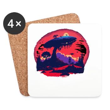 Geschenke - Untersetzer (4er-Set) - Weiß - Vorne