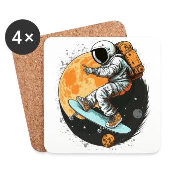 Cosmic Skateboarding - Coasters (set of 4) - white - Front