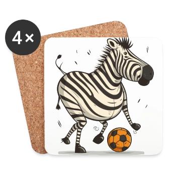 Zebra Soccer Star - Dessous de verre (lot de 4) - blanc - Devant