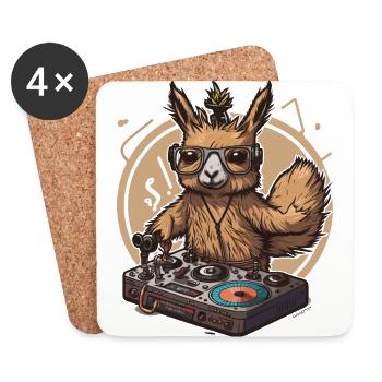 Llama Beats - Coasters (set of 4) - white - Front