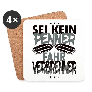 Sei kein Penner fahr Verbrenner Geschenk Schrauber - Untersetzer (4er-Set) - Weiß - Vorne