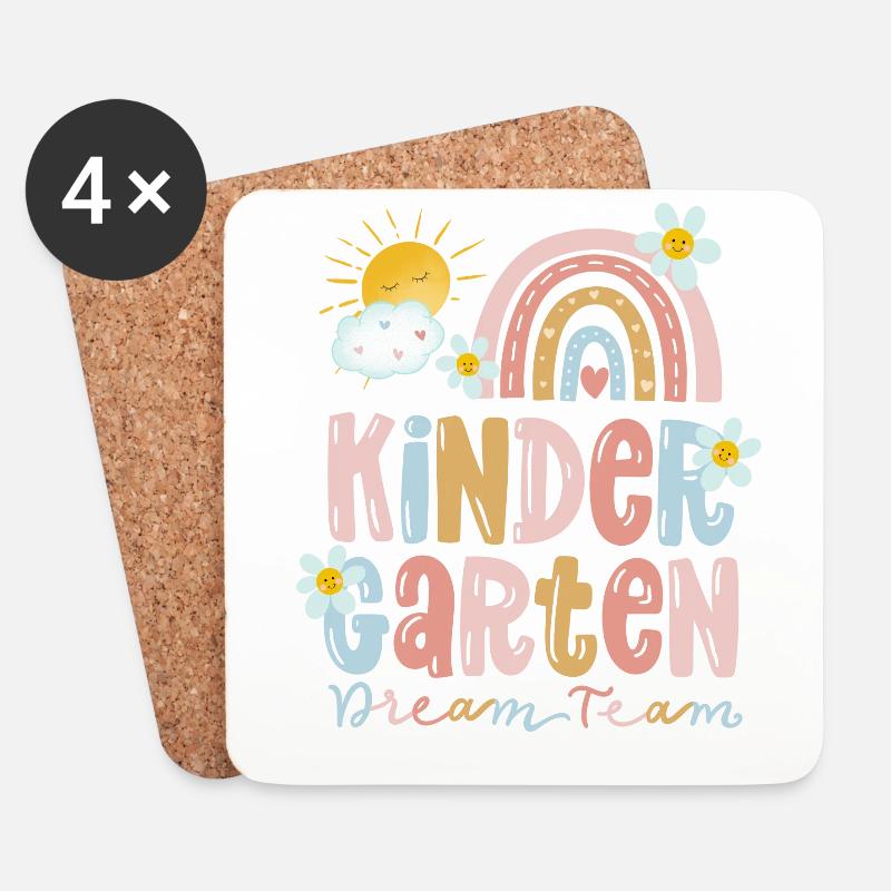 Kindergarten Team - Untersetzer (4er-Set) - Weiß